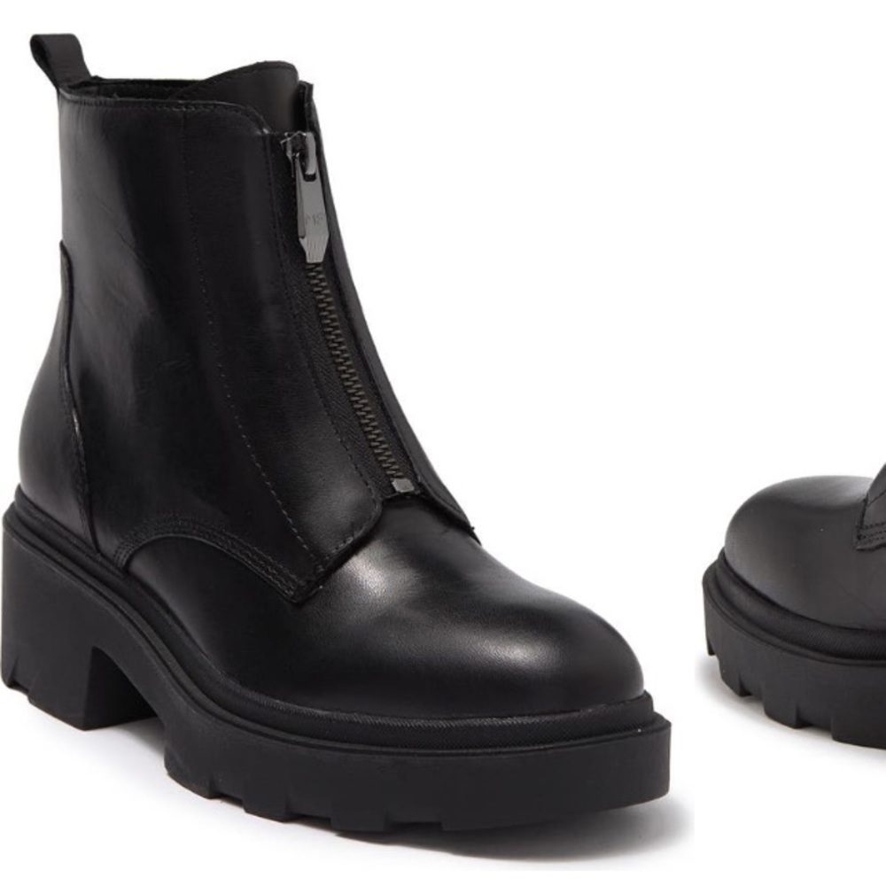 Marc Fisher Pippa Leather Moto Zip Boots